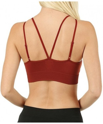 Women Seamless Double Criss Cross Bralette Sports Bra with Adjustable Straps - Hgrey - CY189OWND2H $15.05 Bras