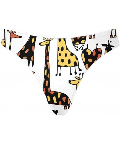 Women's Cartoon Giraffe T-Back Thongs Low Waist Panty Underwear(XS-3XL) - Style 9 - C018Q72MCKY $36.89 Panties