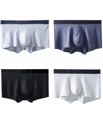 Boxer Briefs 4PC Mens Plus Size Mesh Breathable Underpants Thin Ice Silk Pouch Underwear Without Trace - D - CC18X2LTY34 $37....