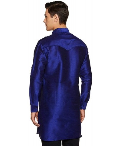 Mens Silk Blend Pathani Kurta - CM18WE9XSGN $45.99 Sleep Tops