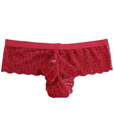 Womens Sexy Lace Underwear Bikini Low Waist Panties Lingerie Multicolor - Red - CI196RHSTQM $12.49 Bustiers & Corsets