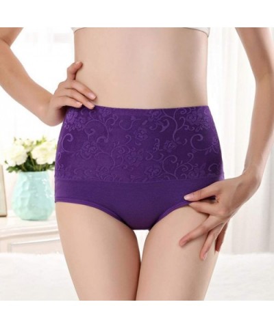 Underwear Women High Waist Full Coverage Ladies Briefs Cotton Tummy Control Panties C-Section Recovery - 6pack-style1 - CI18Z...