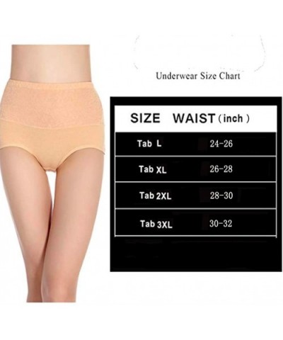 Underwear Women High Waist Full Coverage Ladies Briefs Cotton Tummy Control Panties C-Section Recovery - 6pack-style1 - CI18Z...