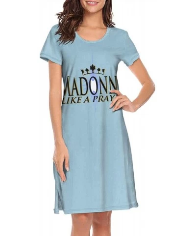 Madonna-Erotica-Single-Logo- Sexy Nightgowns Long Nightdress Sleepshirts Sleepwear for Women Girls - White-206 - CM19DYQ9IHQ ...