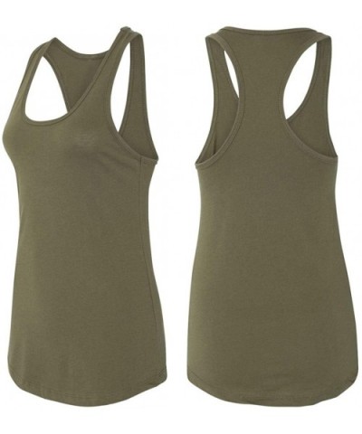 Ladies Newtons First Law Sleep Racerback - Military Green - CH18YG33RZM $18.54 Tops