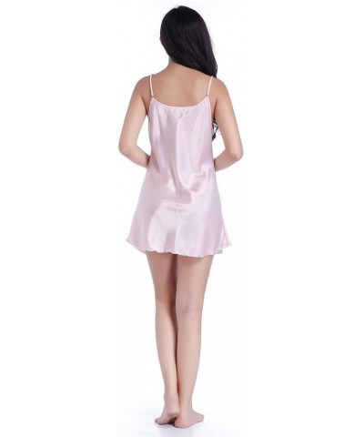 Nightdress Female Sling XL V-Neck Simulation Silk hot Ladies Strap Short Skirt-F-Large - F - CL19CYR0SX3 $54.89 Nightgowns & ...