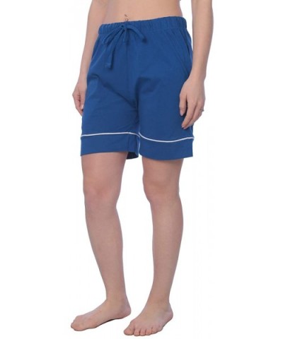 Women's Short Jersey Knit Pajama Lounge Pant Available in Plus Size - Solid Royal Blue - CC18RGCQAE9 $19.87 Bottoms