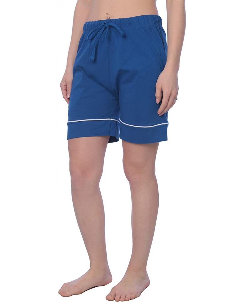 Women's Short Jersey Knit Pajama Lounge Pant Available in Plus Size - Solid Royal Blue - CC18RGCQAE9 $19.87 Bottoms