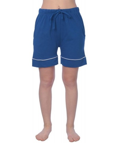 Women's Short Jersey Knit Pajama Lounge Pant Available in Plus Size - Solid Royal Blue - CC18RGCQAE9 $19.87 Bottoms