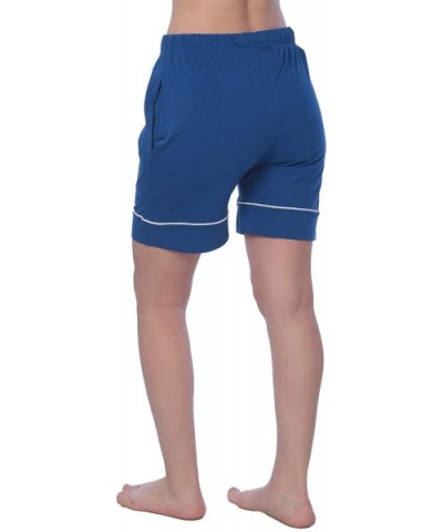 Women's Short Jersey Knit Pajama Lounge Pant Available in Plus Size - Solid Royal Blue - CC18RGCQAE9 $19.87 Bottoms