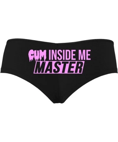 Cum Inside Me Master Give Me Creampie Black Boyshort Panties - Bubble Gum Pink - CD1965C9CYN $22.63 Panties