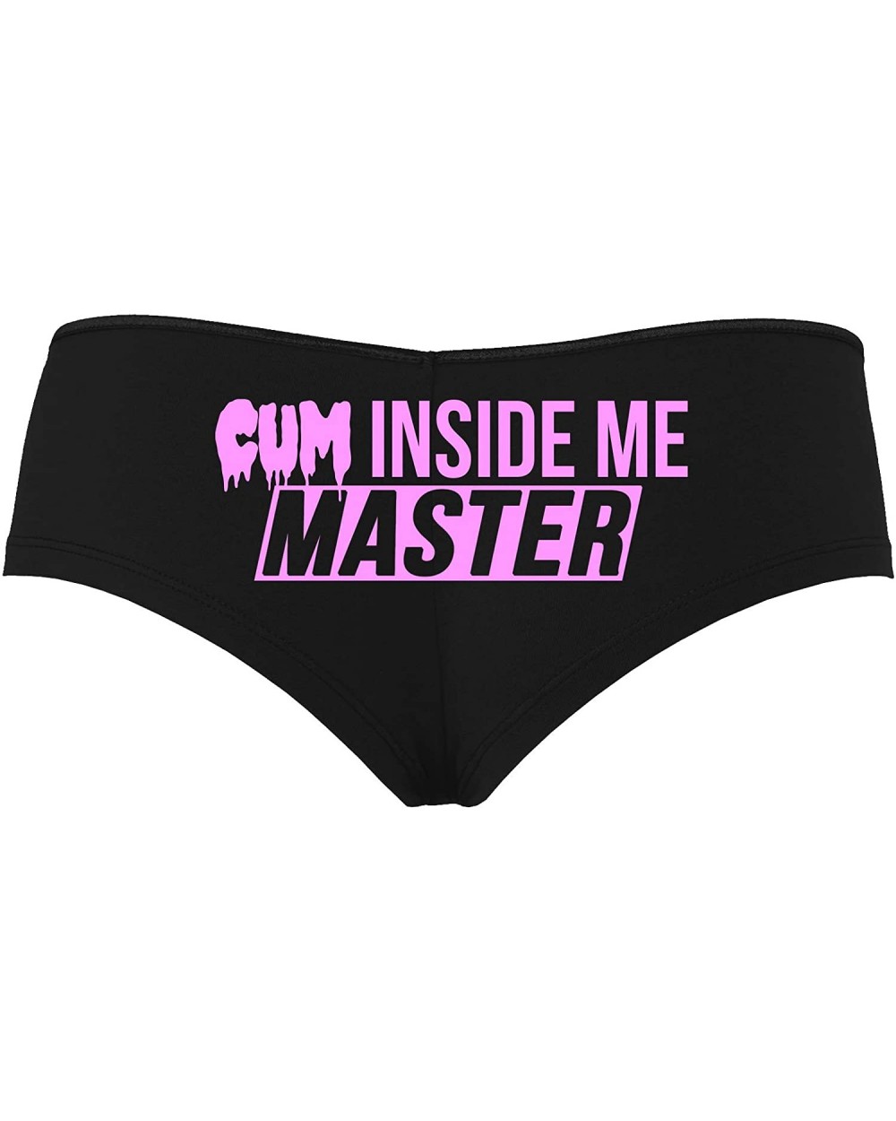 Cum Inside Me Master Give Me Creampie Black Boyshort Panties - Bubble Gum Pink - CD1965C9CYN $22.63 Panties