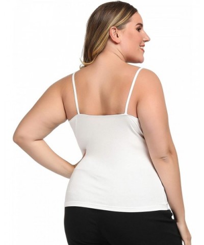 Women's Plus Size Stretch Chic Modal Jersey Camisole with Lace Trim - Ivory - CL18EQCNC90 $21.98 Camisoles & Tanks