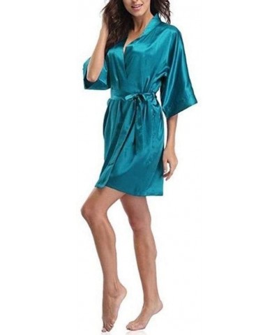 Women's Satin Wedding Kimono Bride Robe.Sleepwear Bridesmaid Robes Pajamas Bathrobe Nightgown Spa Very Beautiful- Lightweight...