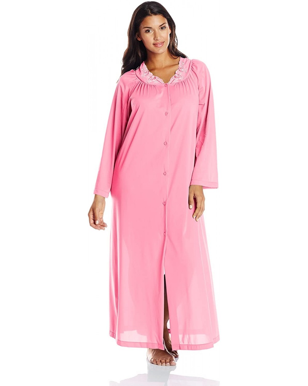 Women's Plus-Size Petals 54 Inch Sleeve Long Coat - Rosy Pink - CM1190MZUZB $60.24 Robes