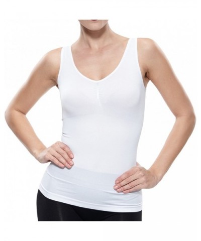 Women's Basic Tank Top Layer Shapewear Firm Slim Smooth Control Camisole Shaper - White - CE18EK4GC5G $22.39 Shapewear