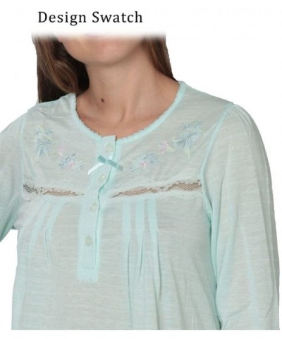 Women's Floral Long Sleeve Nightgown Available in Plus Size - 502_blue - C51266FHVD3 $29.90 Nightgowns & Sleepshirts