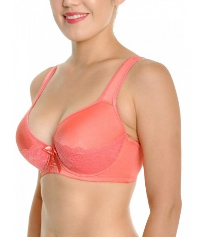 Women's Lace Accented Full Cup Bras w/Extra Wide Wings (6-Pack) - 6-pack Assorted Pink - CQ12NH3GIWJ $66.47 Bras