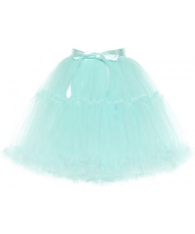 Women's Short Skirt Tulle Petticoat Slip Trimming Hem Separate Sash 5 Sizes - Mint - CZ18C055C9X $35.84 Slips