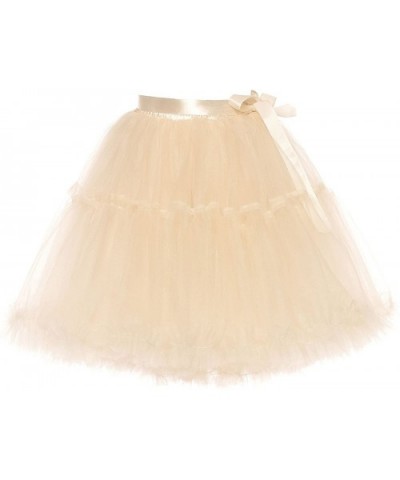 Women's Short Skirt Tulle Petticoat Slip Trimming Hem Separate Sash 5 Sizes - Mint - CZ18C055C9X $35.84 Slips