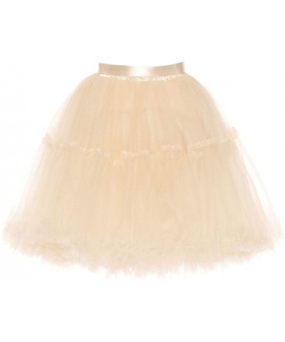 Women's Short Skirt Tulle Petticoat Slip Trimming Hem Separate Sash 5 Sizes - Mint - CZ18C055C9X $35.84 Slips