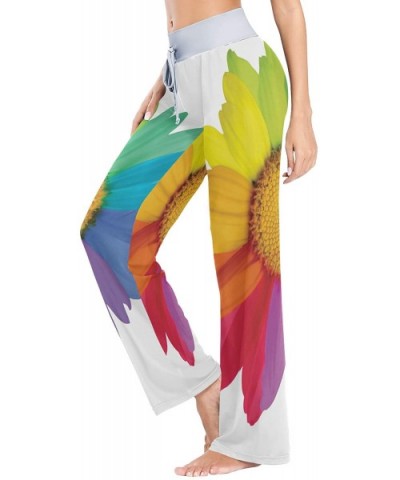 Women's Pajama Pants-Rainbow Colored Sunflower Drawstring Sleepwear Pants Lounge Yoga Pants Wide Leg Pants for All Seasons - ...