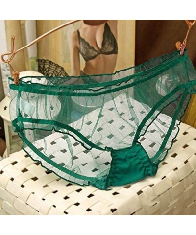 Sexy Women Ruffled See Through Transparent Mesh Low Waist Panties Sex Briefs Knicker Underwear - Green - C61954RQLQ9 $11.63 P...