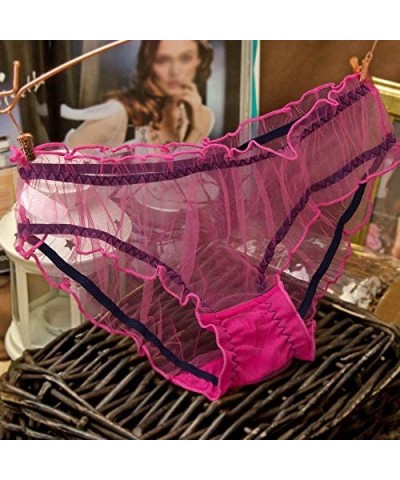 Sexy Women Ruffled See Through Transparent Mesh Low Waist Panties Sex Briefs Knicker Underwear - Green - C61954RQLQ9 $11.63 P...