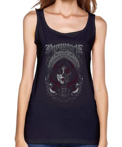 Papa Roach Women's Design Vests Fashion Tank Top Summer Vest Home Office Black - C2199QDQS0L $36.57 Camisoles & Tanks