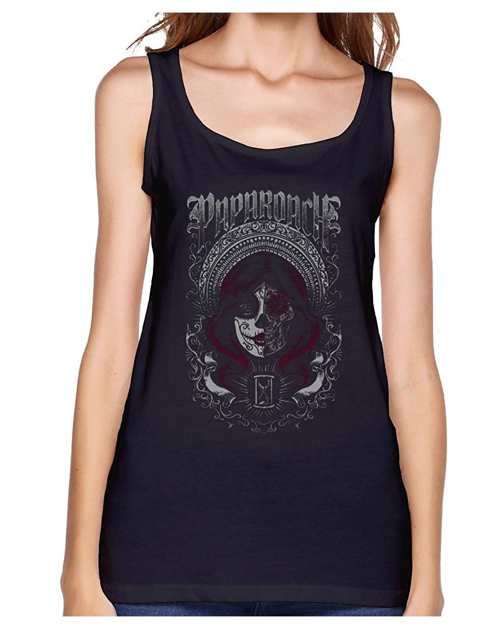 Papa Roach Women's Design Vests Fashion Tank Top Summer Vest Home Office Black - C2199QDQS0L $36.57 Camisoles & Tanks