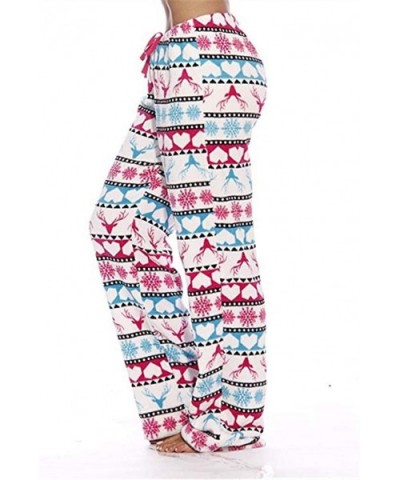Women Plus Size Pajama Pants Striped Wide Leg Drawstring High Waist Palazzo Yoga Pants - Red - CY194R4DCOK $21.68 Bottoms