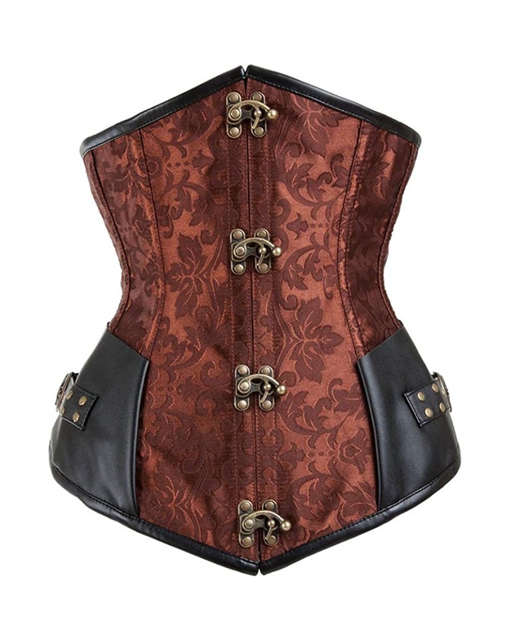 Women's Bustier Top Gothic Sexy Steampunk Underbust Corset Waist Cincher - F - CT18LSYNYCY $76.41 Bustiers & Corsets