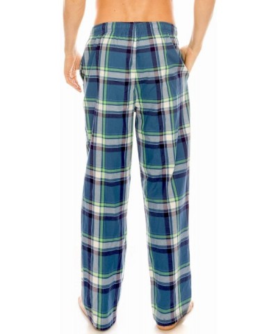 Cotton Lounge Pants for Men - 100% Soft Cotton Plaid Check Lounger Sleeping Pajama Pants with Pockets and Button Fly - A-pmsb...