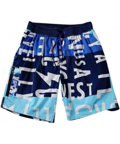 Men's Quick Dry Surfing Short- Fashion Running Sports Surffing Swimming Beach Pants Casual Large Size Blue - Blue - CW196SQKE...