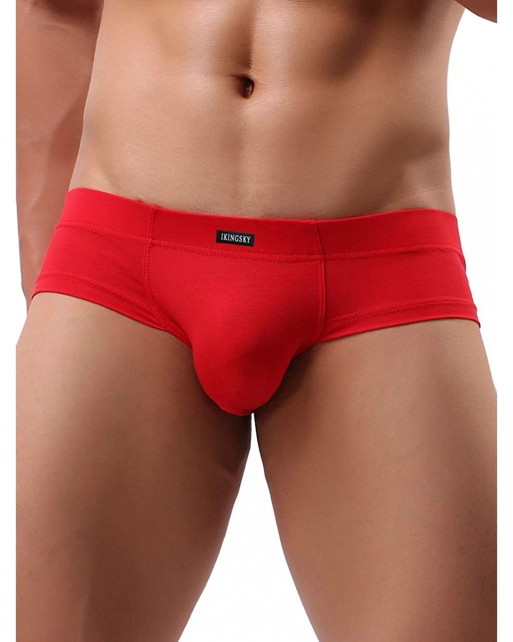 Men's Seamless Front Pouch Briefs Sexy Low Rise Men Cotton Underwear - Red - CS193ILMX4E $15.90 Briefs