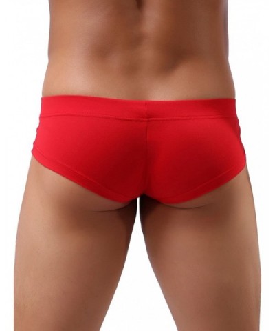 Men's Seamless Front Pouch Briefs Sexy Low Rise Men Cotton Underwear - Red - CS193ILMX4E $15.90 Briefs