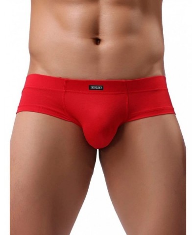 Men's Seamless Front Pouch Briefs Sexy Low Rise Men Cotton Underwear - Red - CS193ILMX4E $15.90 Briefs