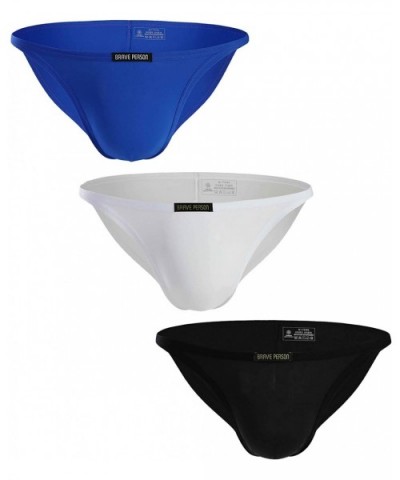 Low Waist Bikini Swimwear Men's Comfortable Fashion Underwear Briefs B1133 - Blue/White/Black - CC12GT0G56J $31.95 Briefs
