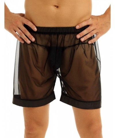 Men's Sheer Mesh Loose Boxer Shorts See Through Short Pants Loungewear Underwear Swimwear - CO1906AXG7M $25.23 Boxers