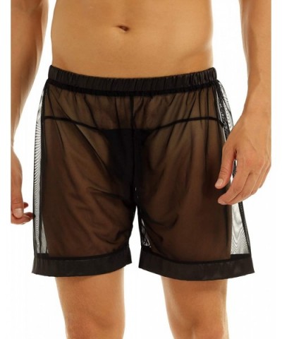 Men's Sheer Mesh Loose Boxer Shorts See Through Short Pants Loungewear Underwear Swimwear - CO1906AXG7M $25.23 Boxers