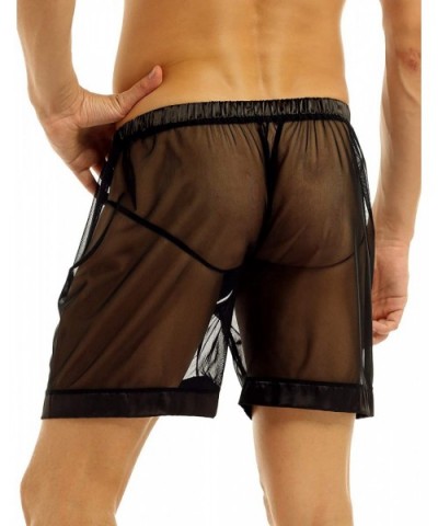 Men's Sheer Mesh Loose Boxer Shorts See Through Short Pants Loungewear Underwear Swimwear - CO1906AXG7M $25.23 Boxers