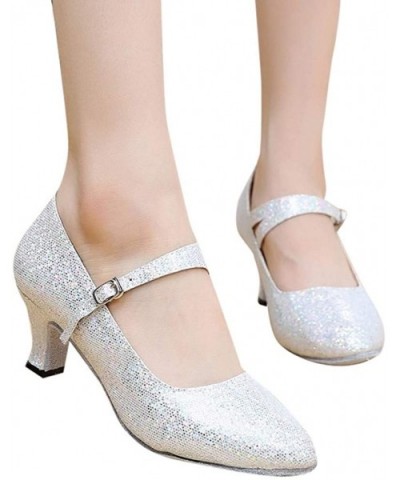 Women's Latin Dance Shoes Fashion Ballroom Party Glitter Sequin Dance Shoes - White - CH18O02QQWA $29.11 Bustiers & Corsets