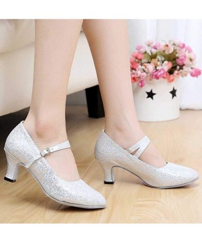 Women's Latin Dance Shoes Fashion Ballroom Party Glitter Sequin Dance Shoes - White - CH18O02QQWA $29.11 Bustiers & Corsets