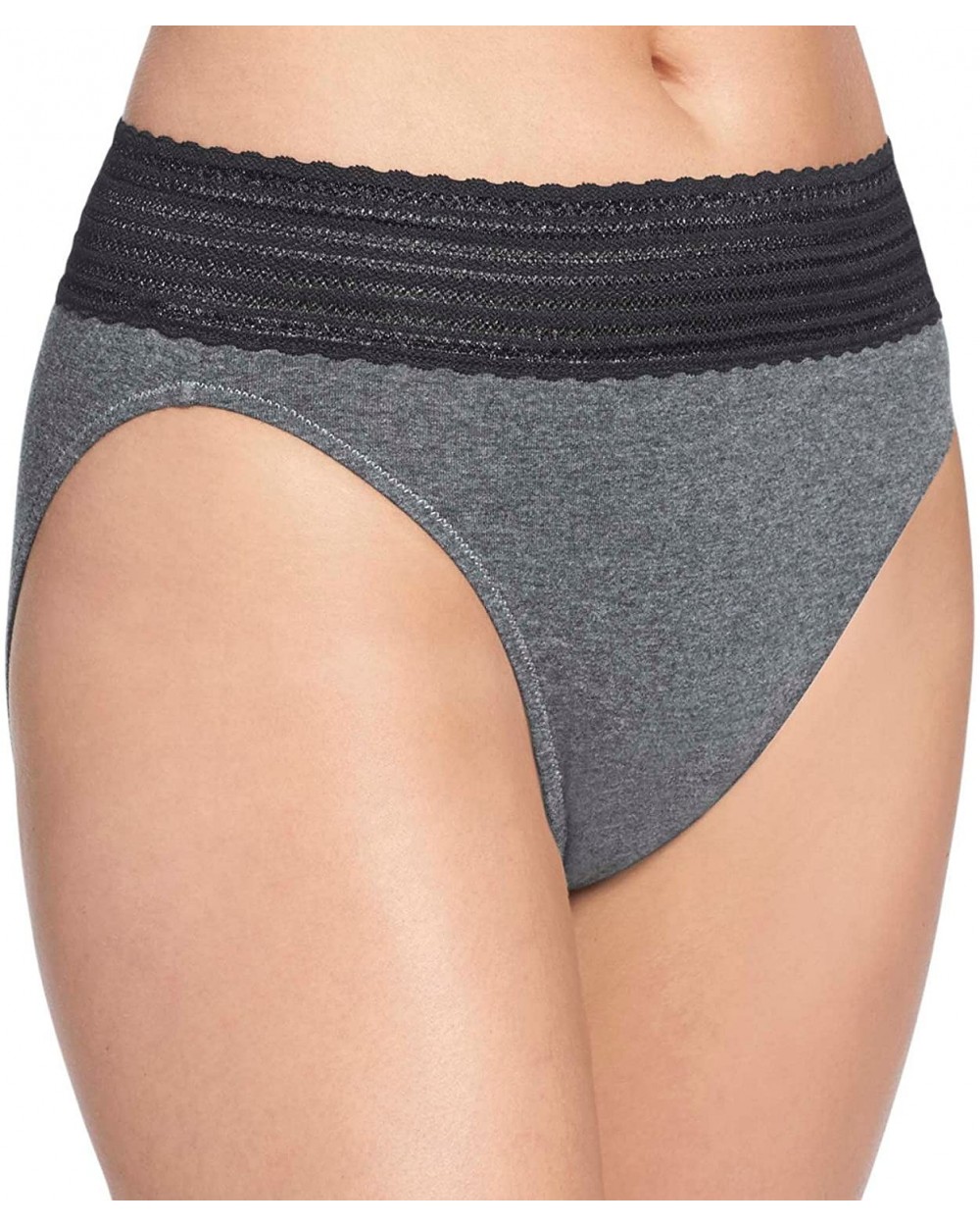 No Pinching No Problem Cotton Lace Hi-Cut Panty - Dark Gray Heather - CP111BSJR2J $17.42 Panties