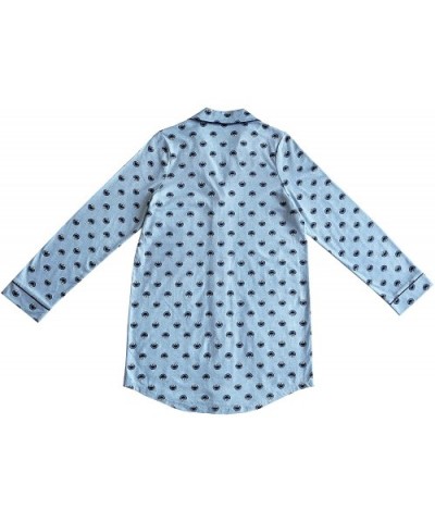 Women's Character Button Down Long Sleeve Sleep Shirt Dress with Notched Collar - Cookie Monster - CP190ETAO2T $63.20 Nightgo...