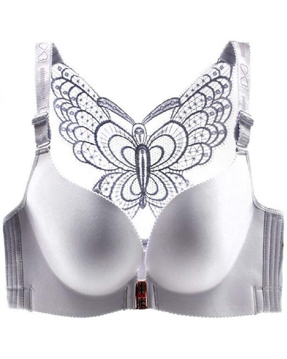 Womens Front Closure Wireless Push Up Bralette Back Everyday Bra - 8 - C318TN3X45Z $48.91 Bras