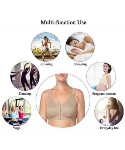 MagicLift Wireless Posture Support Bra - Black+white+beige - CM19839ZC3H $52.87 Bras