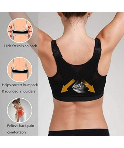 MagicLift Wireless Posture Support Bra - Black+white+beige - CM19839ZC3H $52.87 Bras