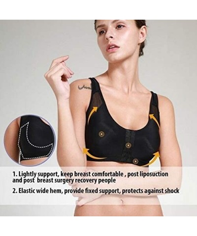 MagicLift Wireless Posture Support Bra - Black+white+beige - CM19839ZC3H $52.87 Bras