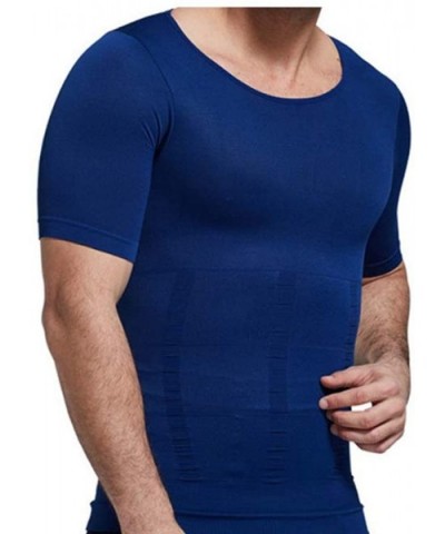 Cool Dry Compression Short for Mens Sleeve Sports Baselayer T-Shirts Tank Tops Weight Loss Shaper - Green - CP19E45HNMU $43.7...